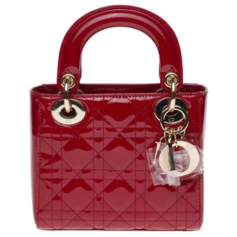 lady dior mini red patent|lady dior handbags.